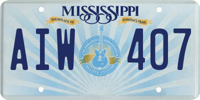 MS license plate AIW407