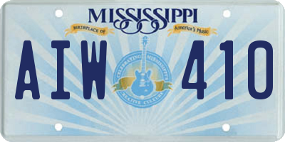 MS license plate AIW410