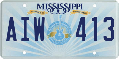 MS license plate AIW413