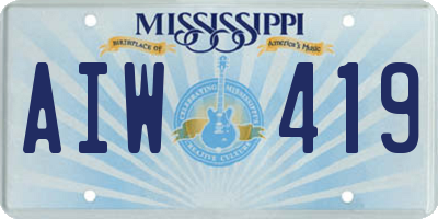 MS license plate AIW419