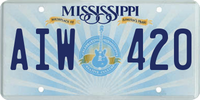 MS license plate AIW420