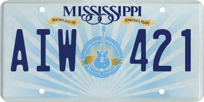 MS license plate AIW421
