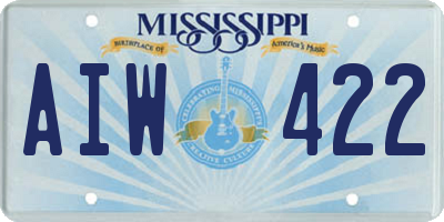 MS license plate AIW422