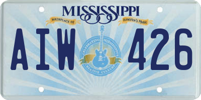 MS license plate AIW426