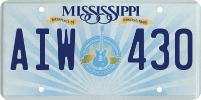 MS license plate AIW430