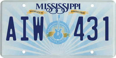 MS license plate AIW431