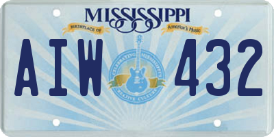 MS license plate AIW432