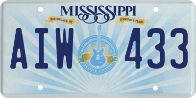 MS license plate AIW433