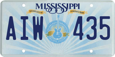 MS license plate AIW435