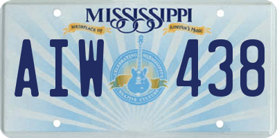MS license plate AIW438