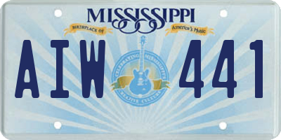 MS license plate AIW441