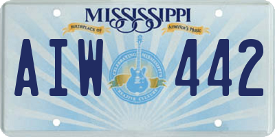 MS license plate AIW442