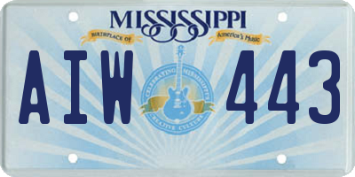 MS license plate AIW443