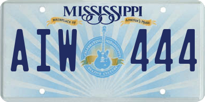 MS license plate AIW444