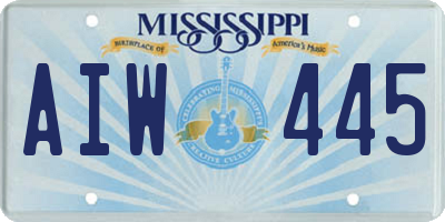 MS license plate AIW445