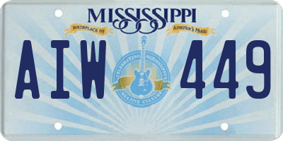 MS license plate AIW449