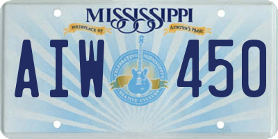 MS license plate AIW450