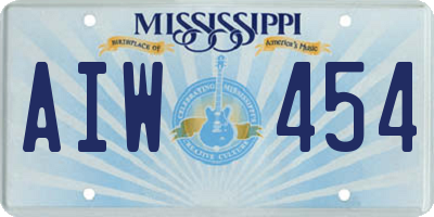 MS license plate AIW454