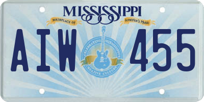 MS license plate AIW455