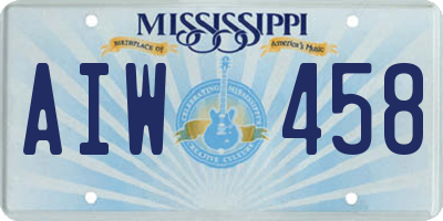 MS license plate AIW458