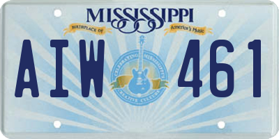 MS license plate AIW461