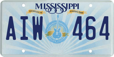 MS license plate AIW464