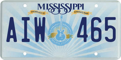 MS license plate AIW465