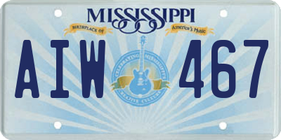 MS license plate AIW467