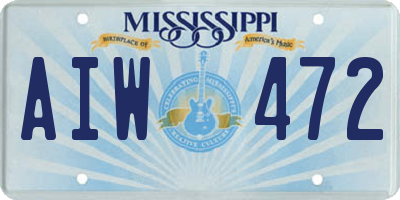 MS license plate AIW472