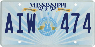 MS license plate AIW474