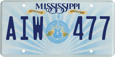MS license plate AIW477