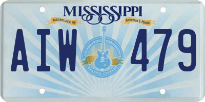 MS license plate AIW479