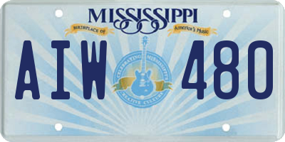 MS license plate AIW480