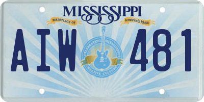 MS license plate AIW481