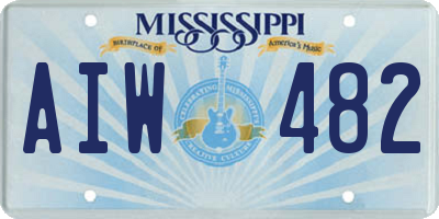MS license plate AIW482
