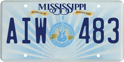 MS license plate AIW483