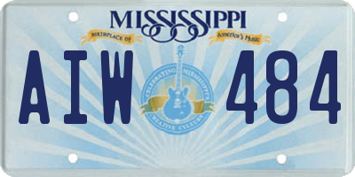 MS license plate AIW484