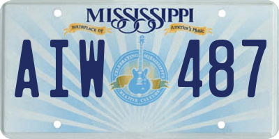 MS license plate AIW487