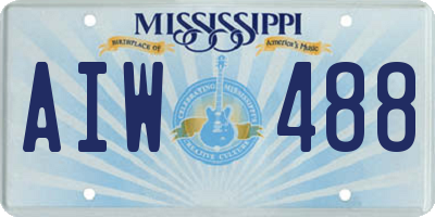 MS license plate AIW488