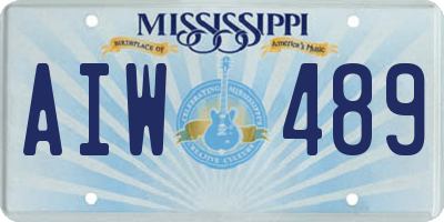 MS license plate AIW489
