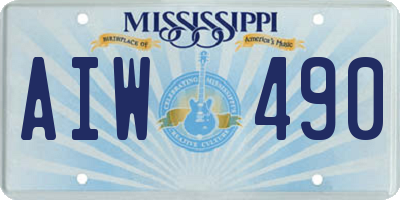 MS license plate AIW490