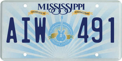 MS license plate AIW491