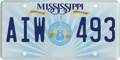 MS license plate AIW493