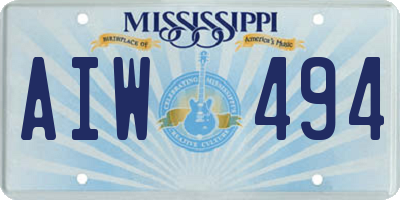 MS license plate AIW494