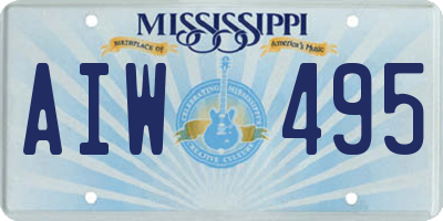 MS license plate AIW495