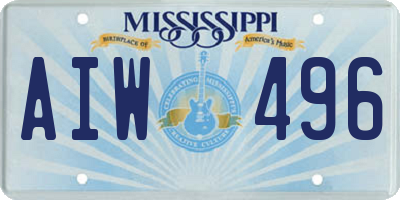 MS license plate AIW496