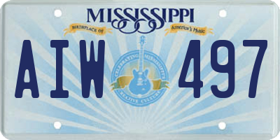MS license plate AIW497