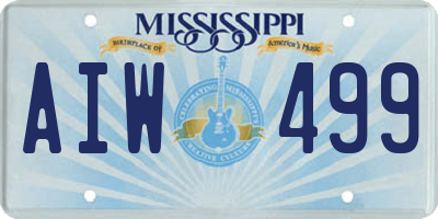 MS license plate AIW499