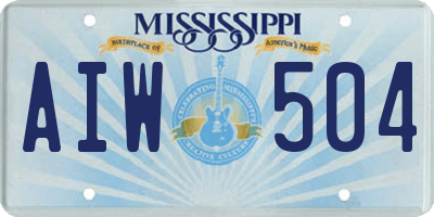 MS license plate AIW504