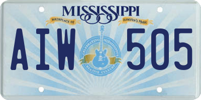 MS license plate AIW505